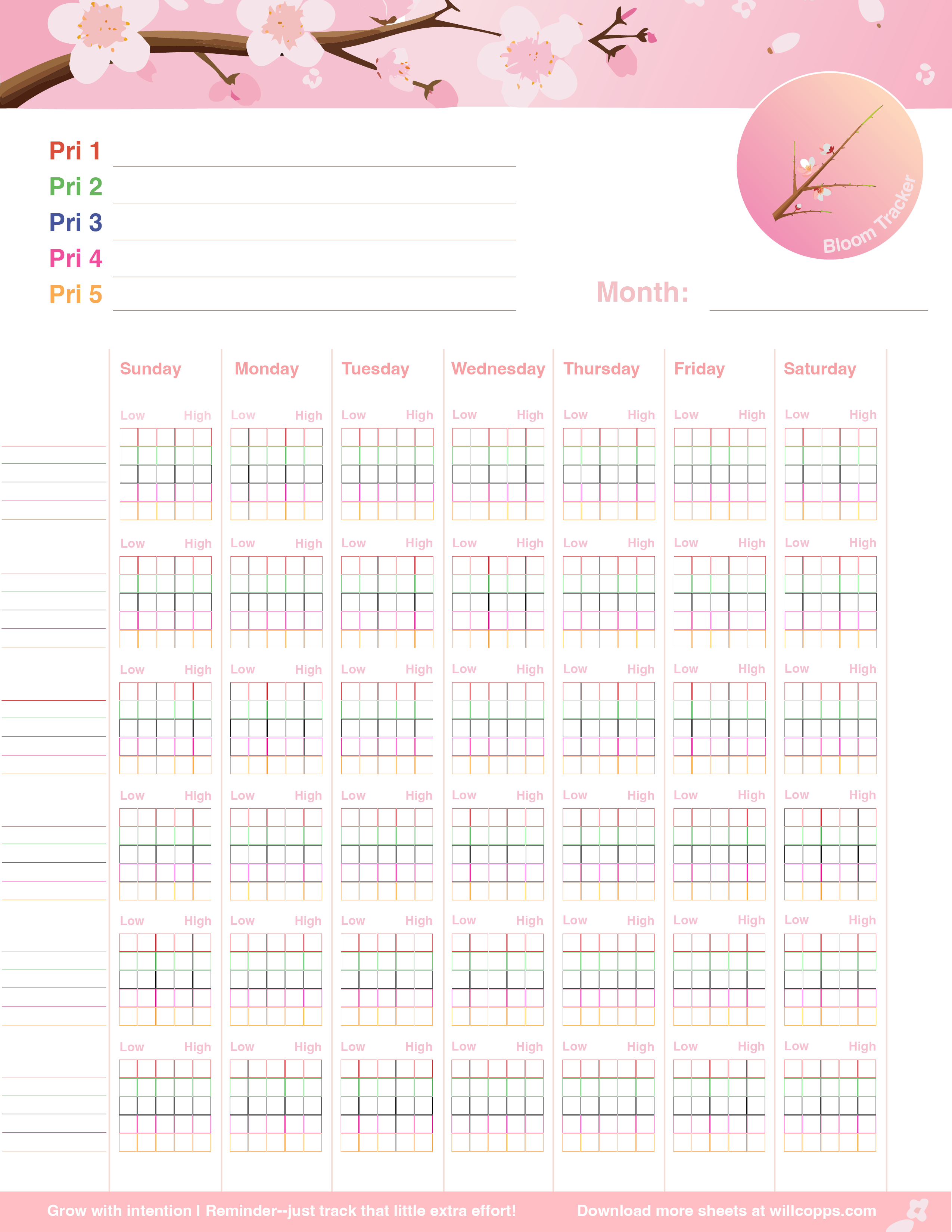 Download the Bloom Tracker (w/o Priorities Filled In)